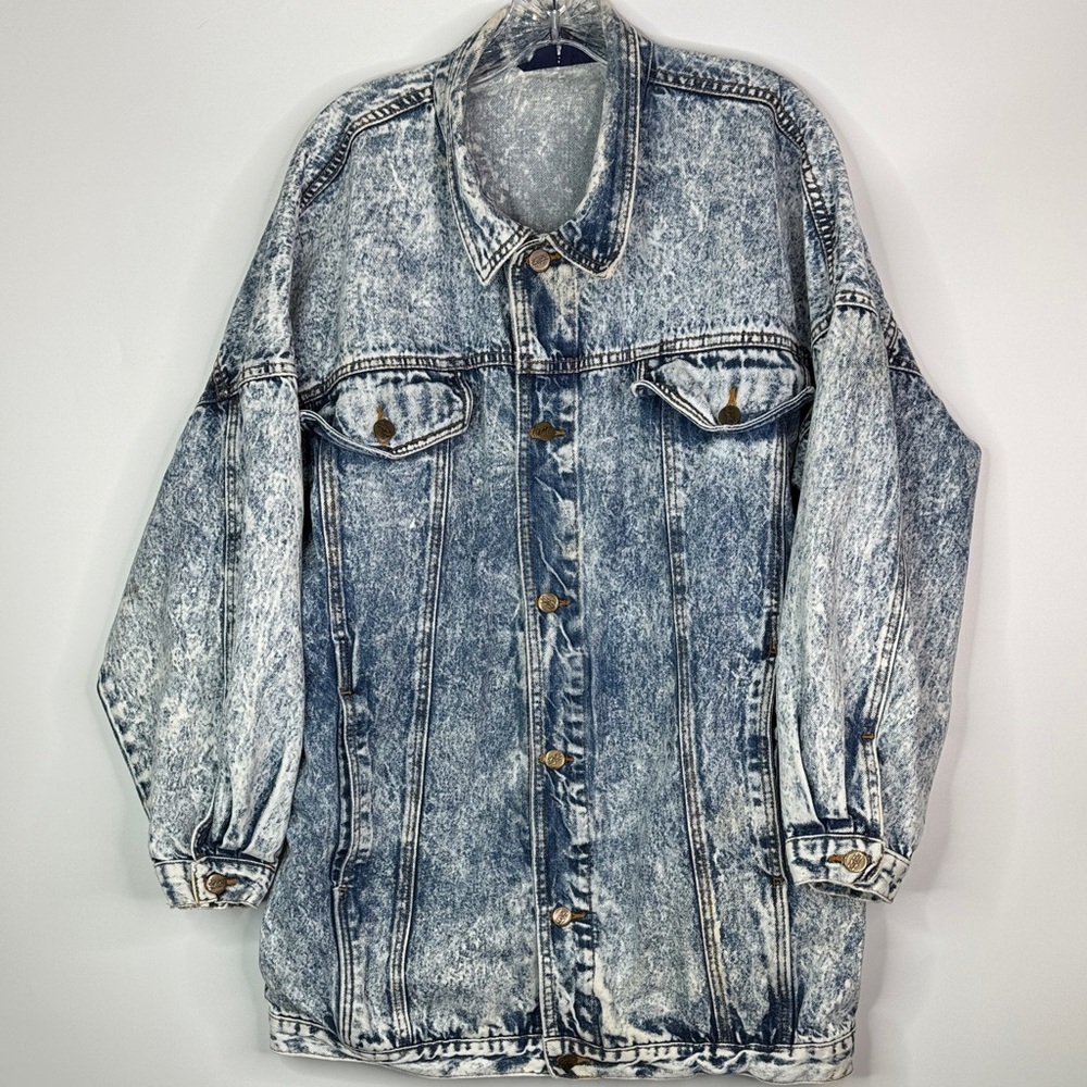 Mizz Lizz Acid Wash Denim Button Jacket Size Large
